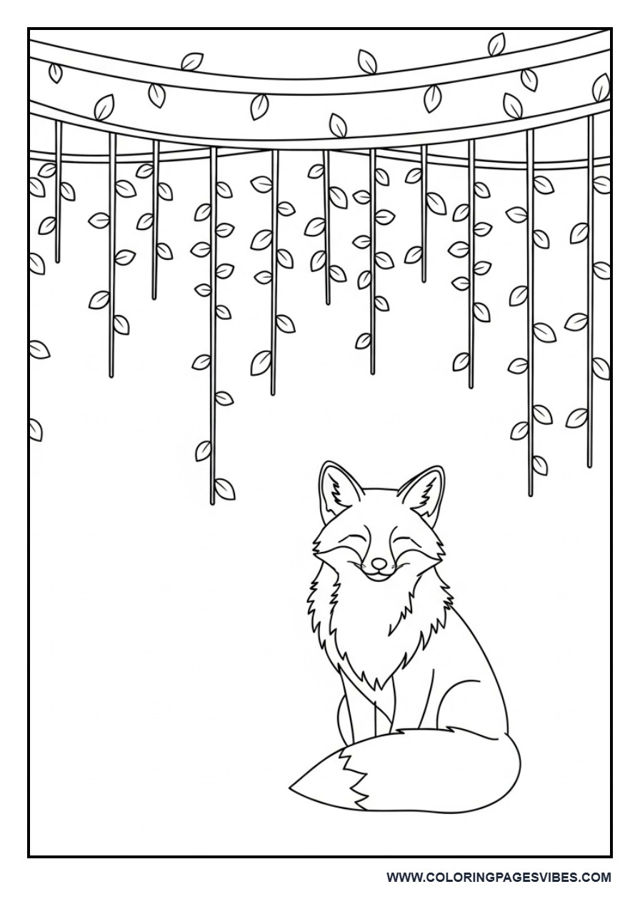 Fox with Hanging Vines