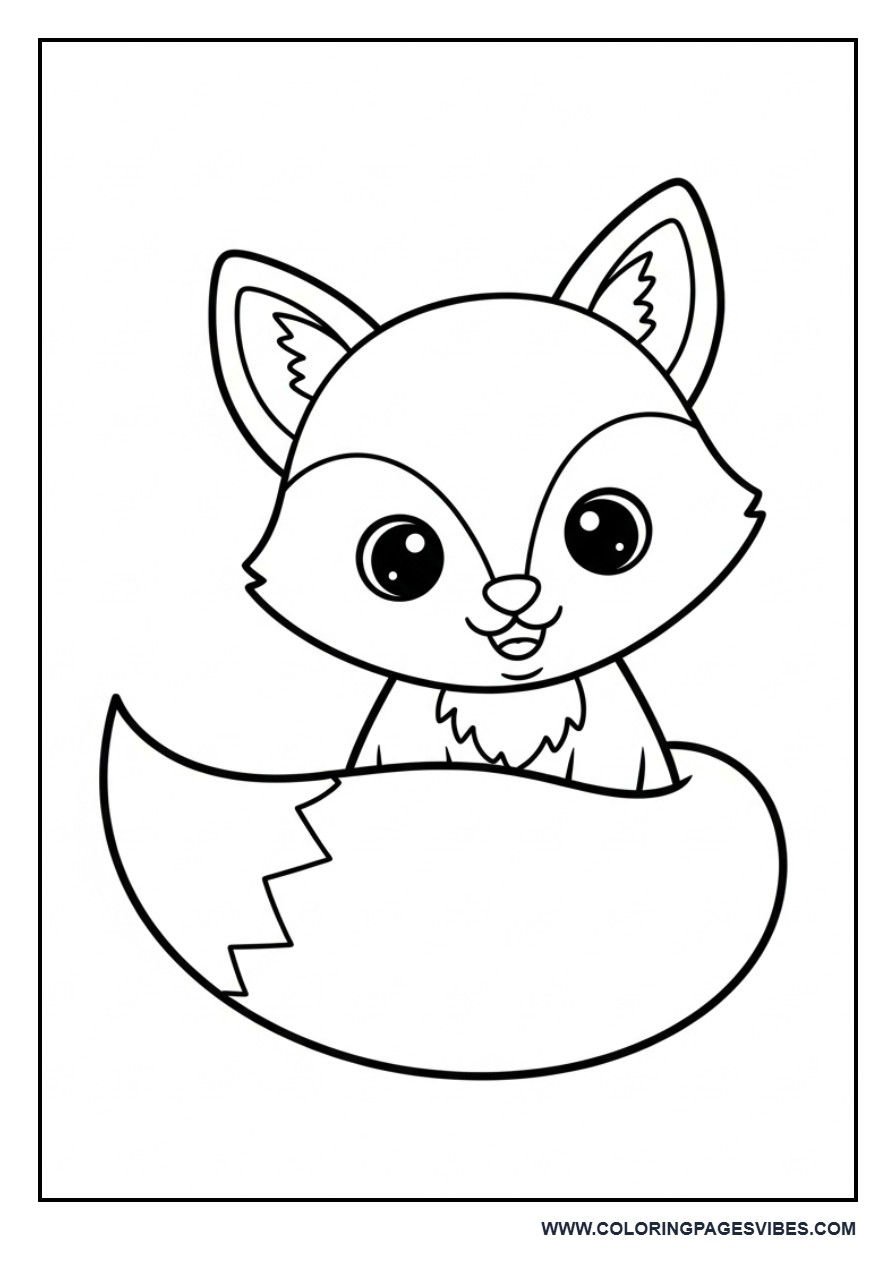 Smiling Baby Fox Sitting