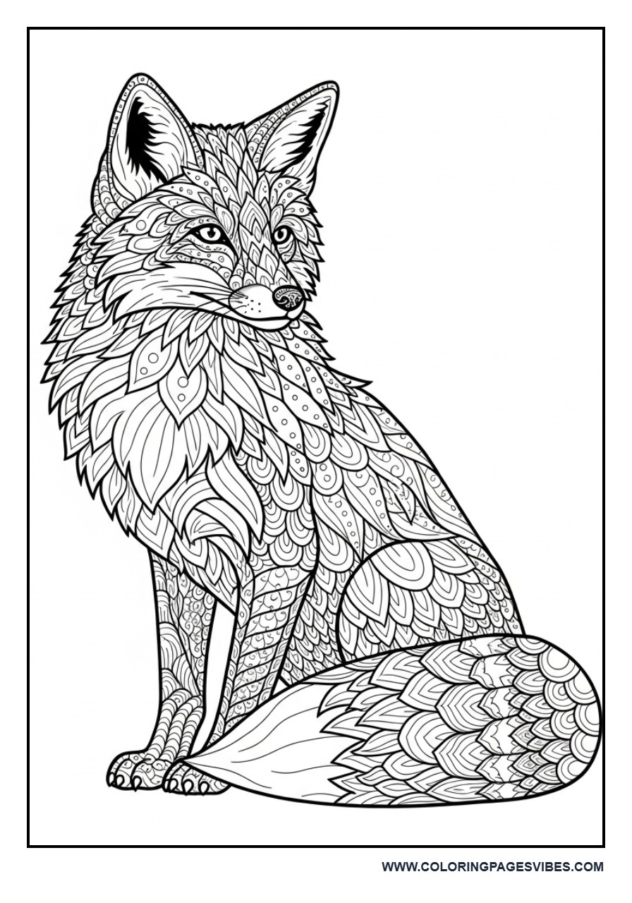 Zentangle Style Fox