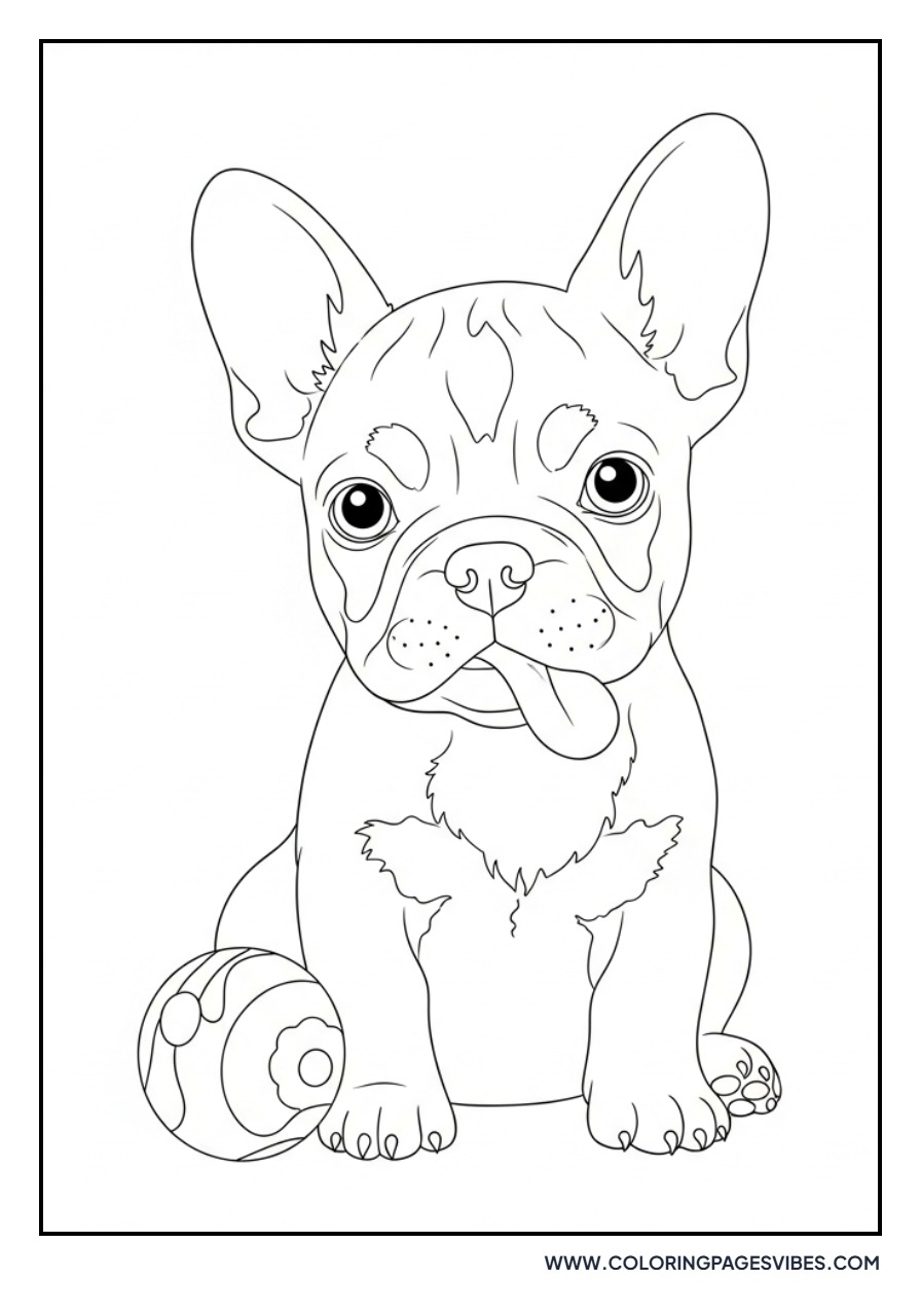 Baby Frenchie with Toy