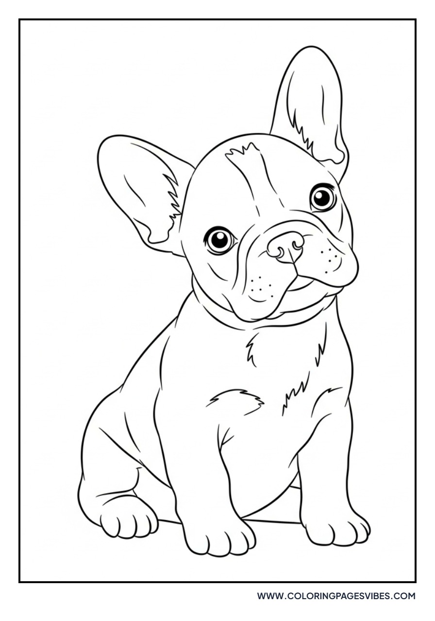 Cute Frenchie Puppy Sitting
