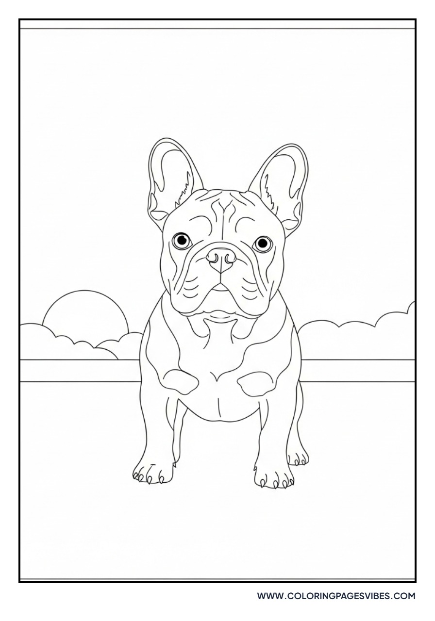 French Bulldog at Sunset