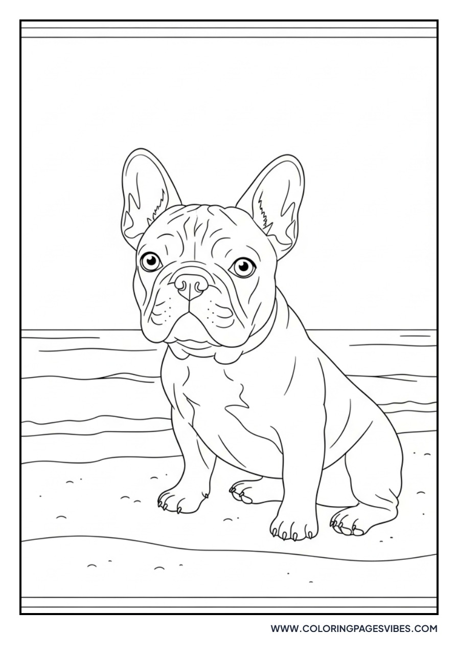 French Bulldog at the Beach