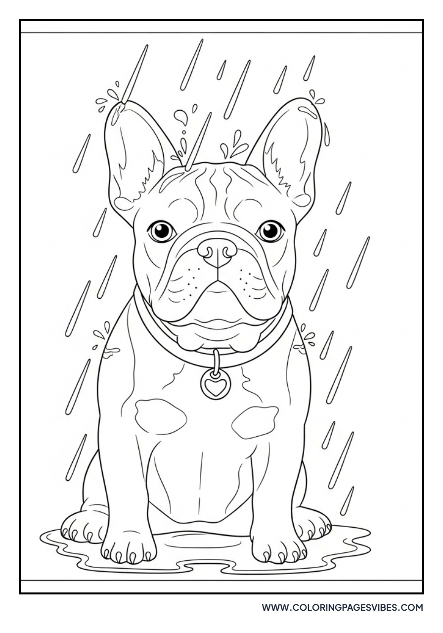 French Bulldog in the Rain