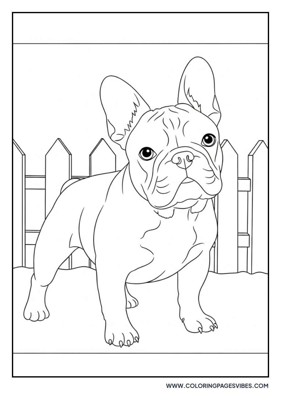 French Bulldog Near Fence