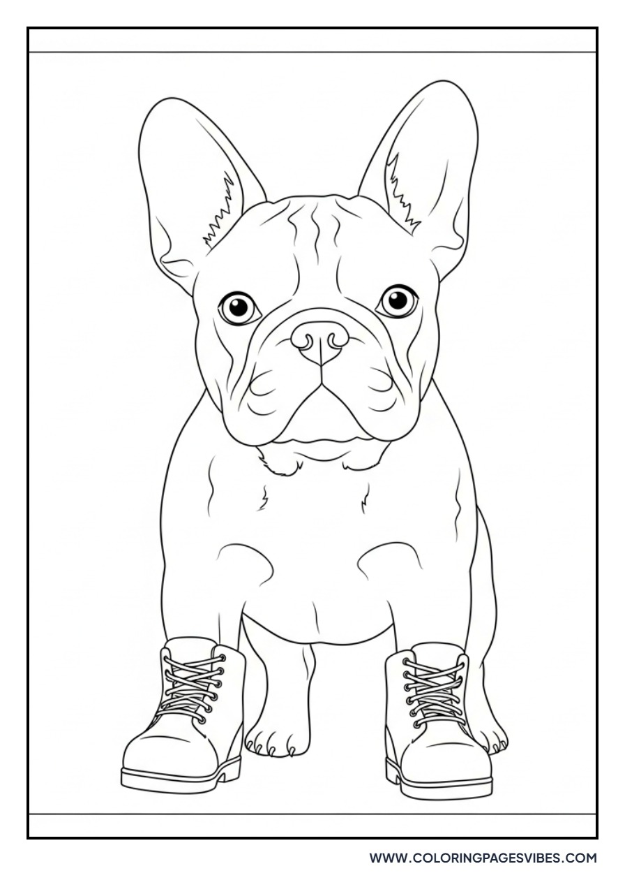 French Bulldog Wearing Boots