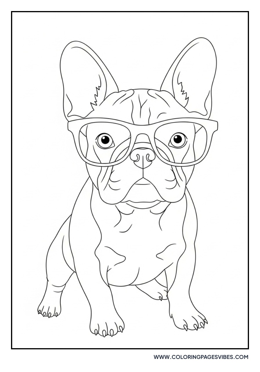 French Bulldog Wearing Glasses
