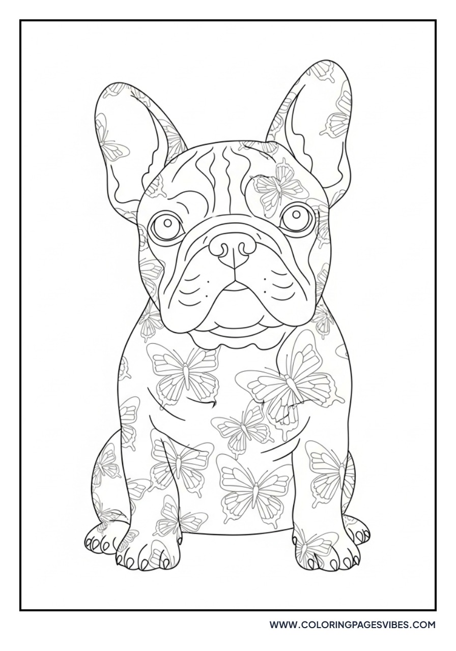 French Bulldog with Butterfly