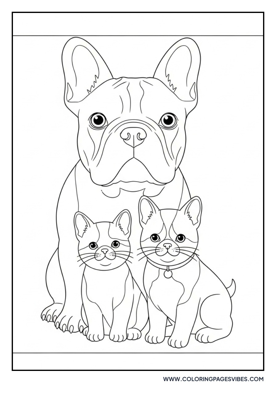French Bulldog with Cat