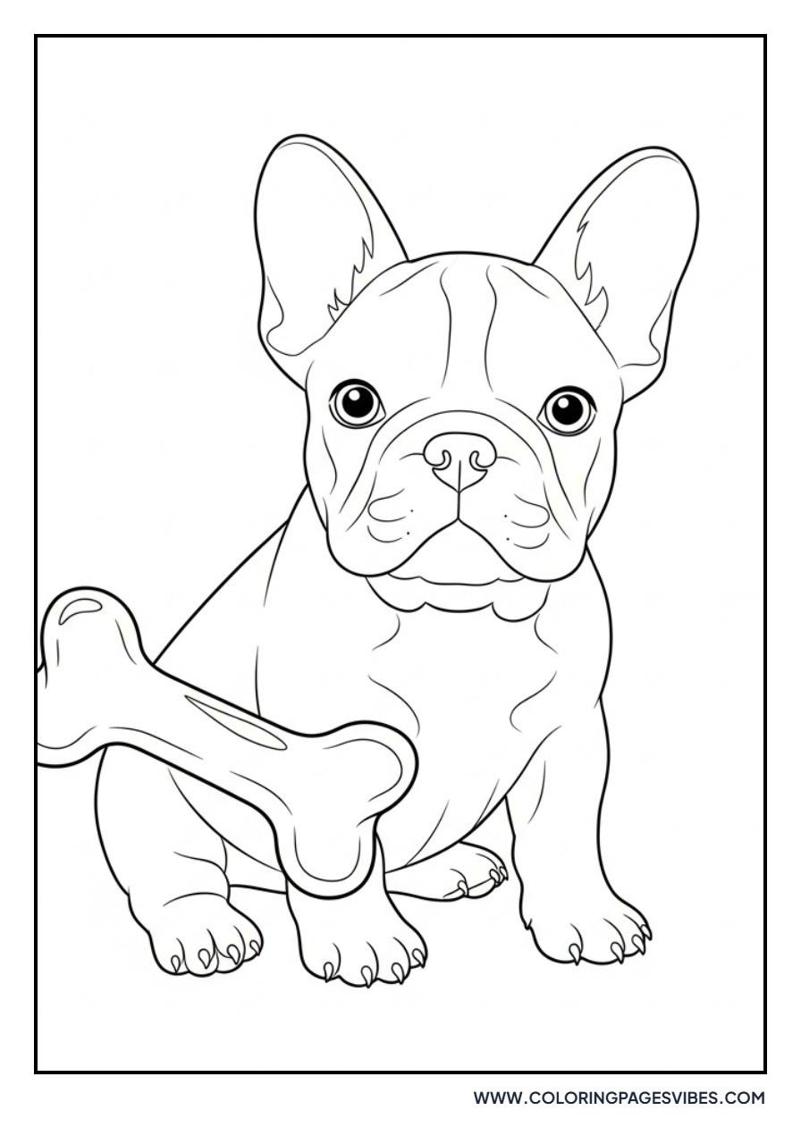 Frenchie Puppy and Bone