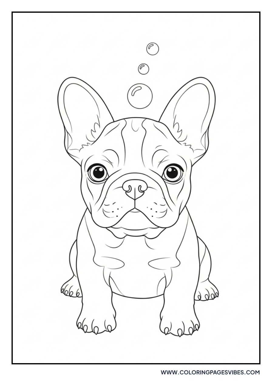 Frenchie Puppy with Bubbles