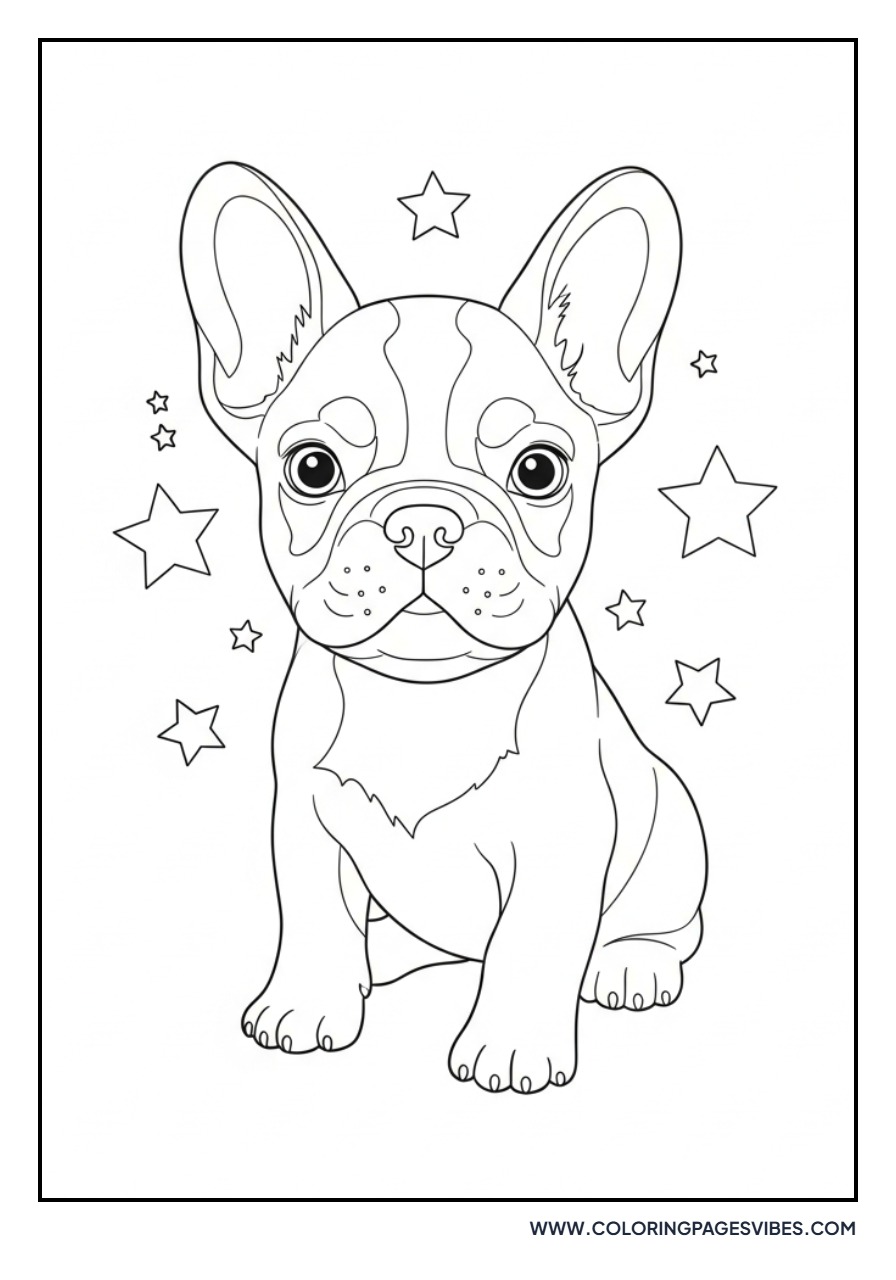 Frenchie Puppy with Stars