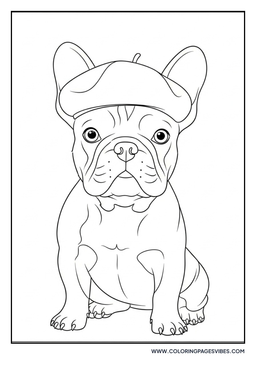 Frenchie Wearing a Beret