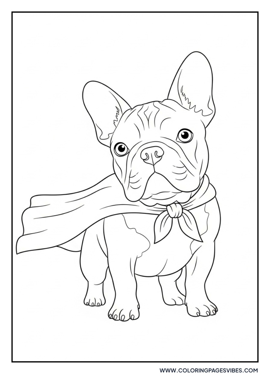 Frenchie Wearing a Cape