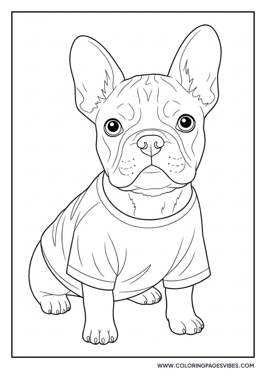 Frenchie Wearing a T-shirt