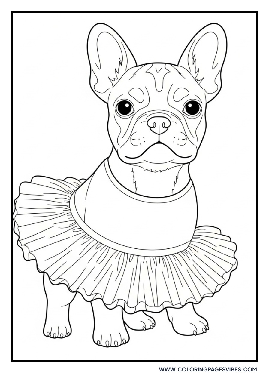 Frenchie Wearing a Tutu