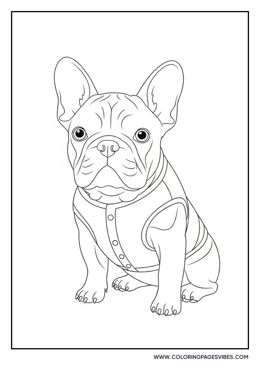 Frenchie Wearing a Vest