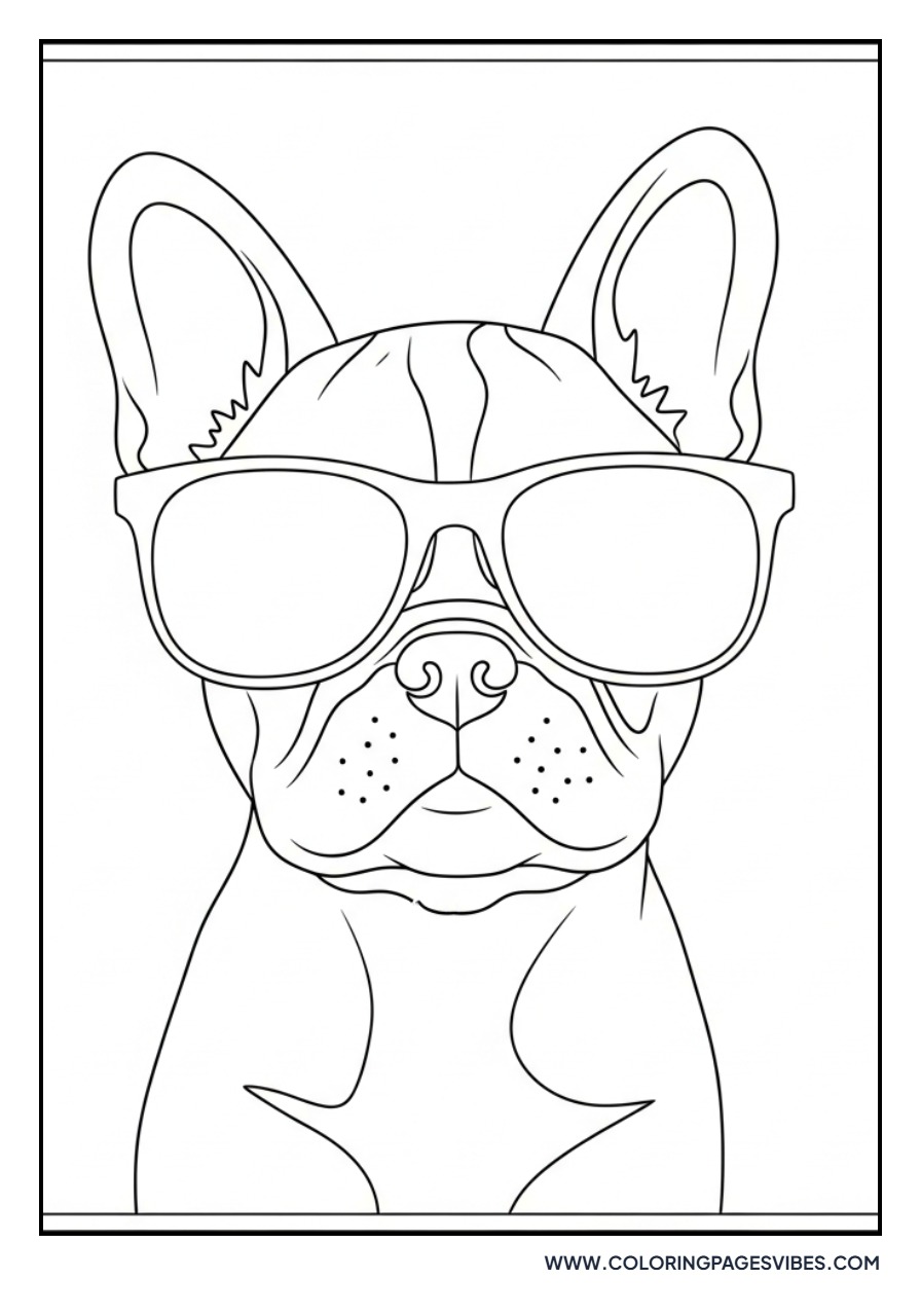 Frenchie Wearing Sunglasses