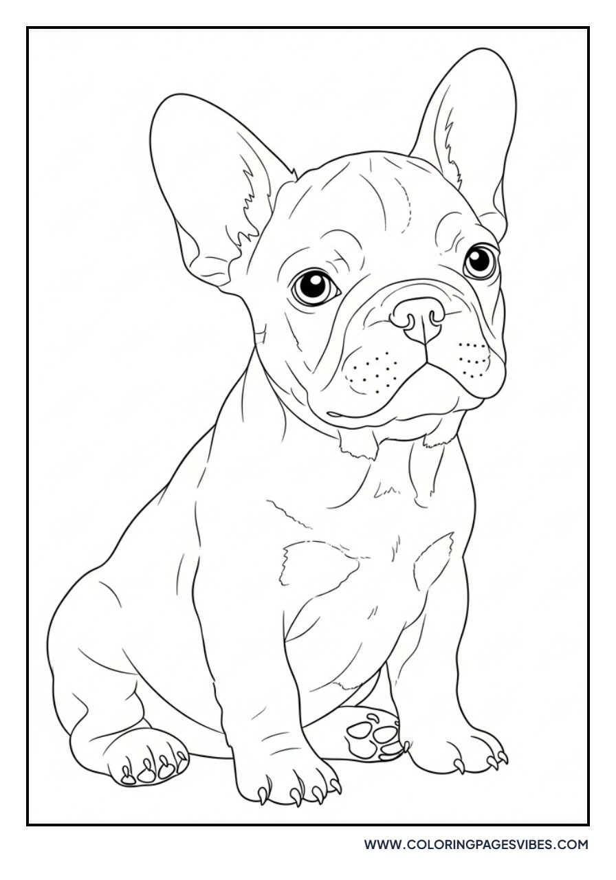 Little Frenchie Puppy Sitting