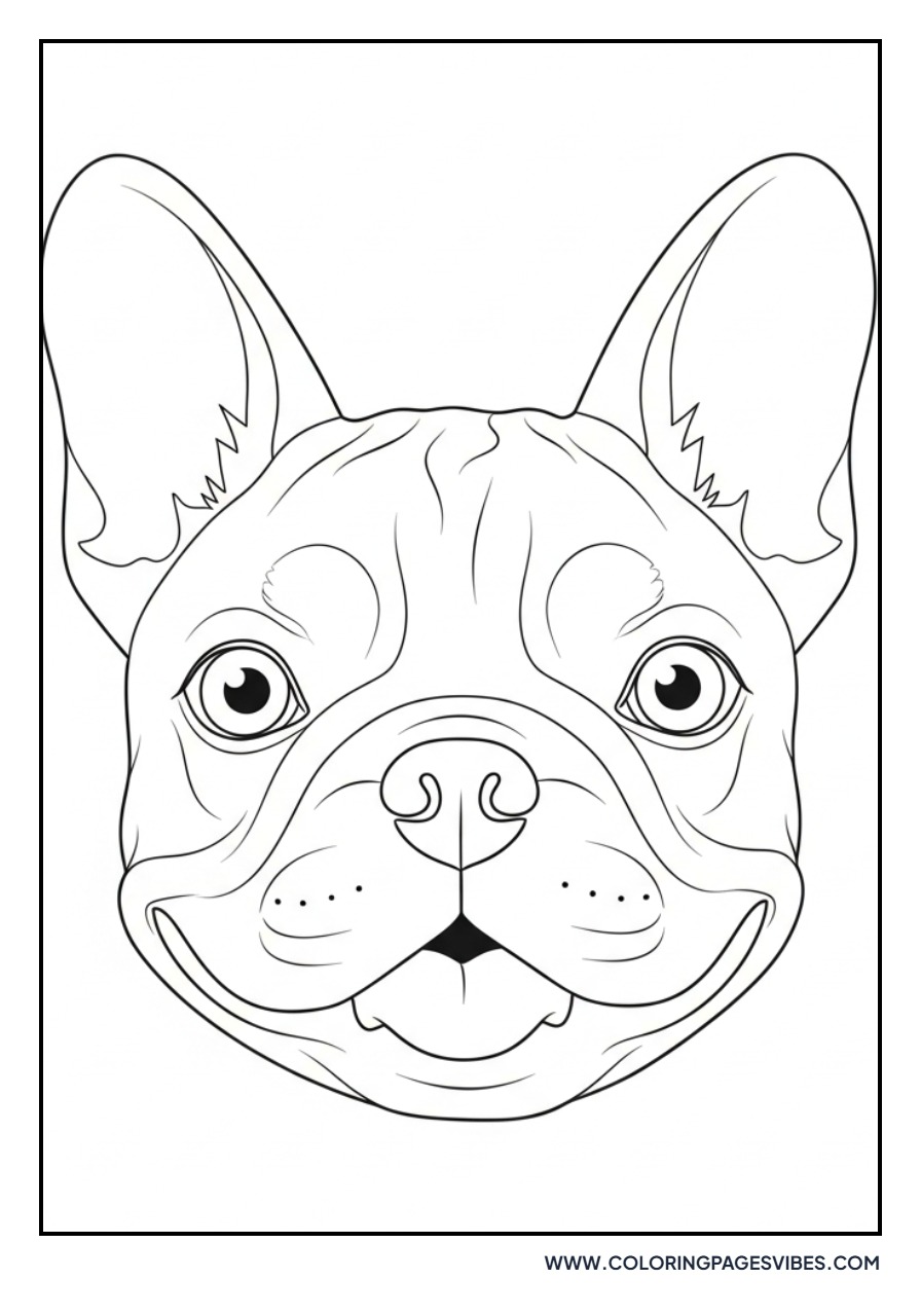 Smiling French Bulldog Face