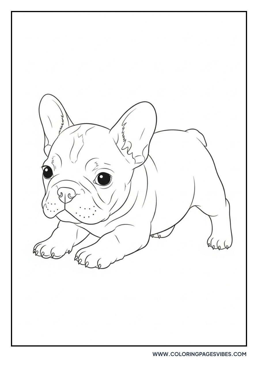 Tiny Frenchie Puppy Crawling