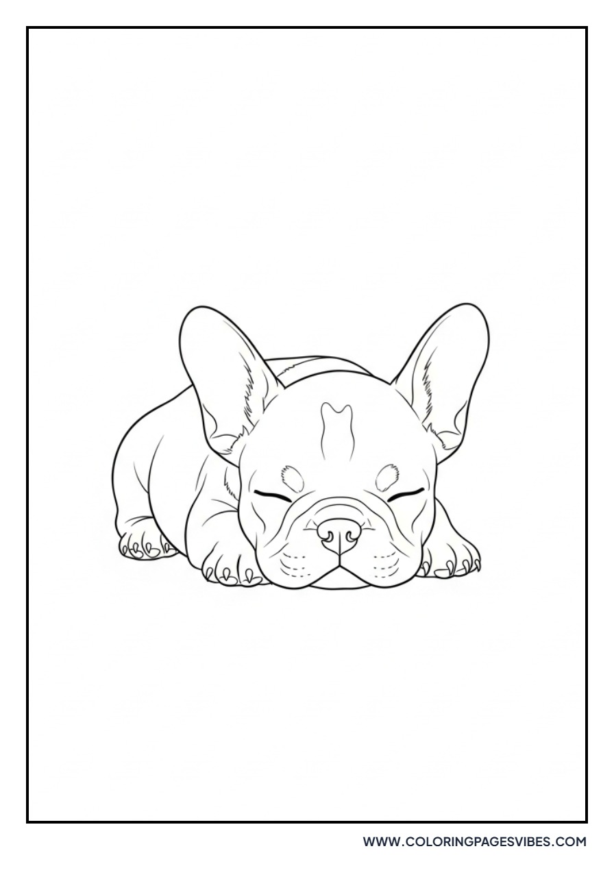 Tiny Frenchie Puppy Sleeping