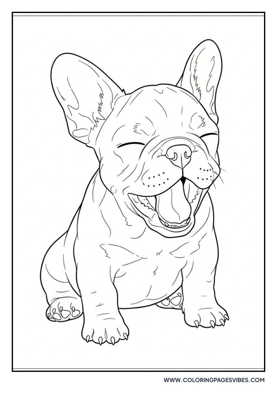 Tired Frenchie Puppy Yawning