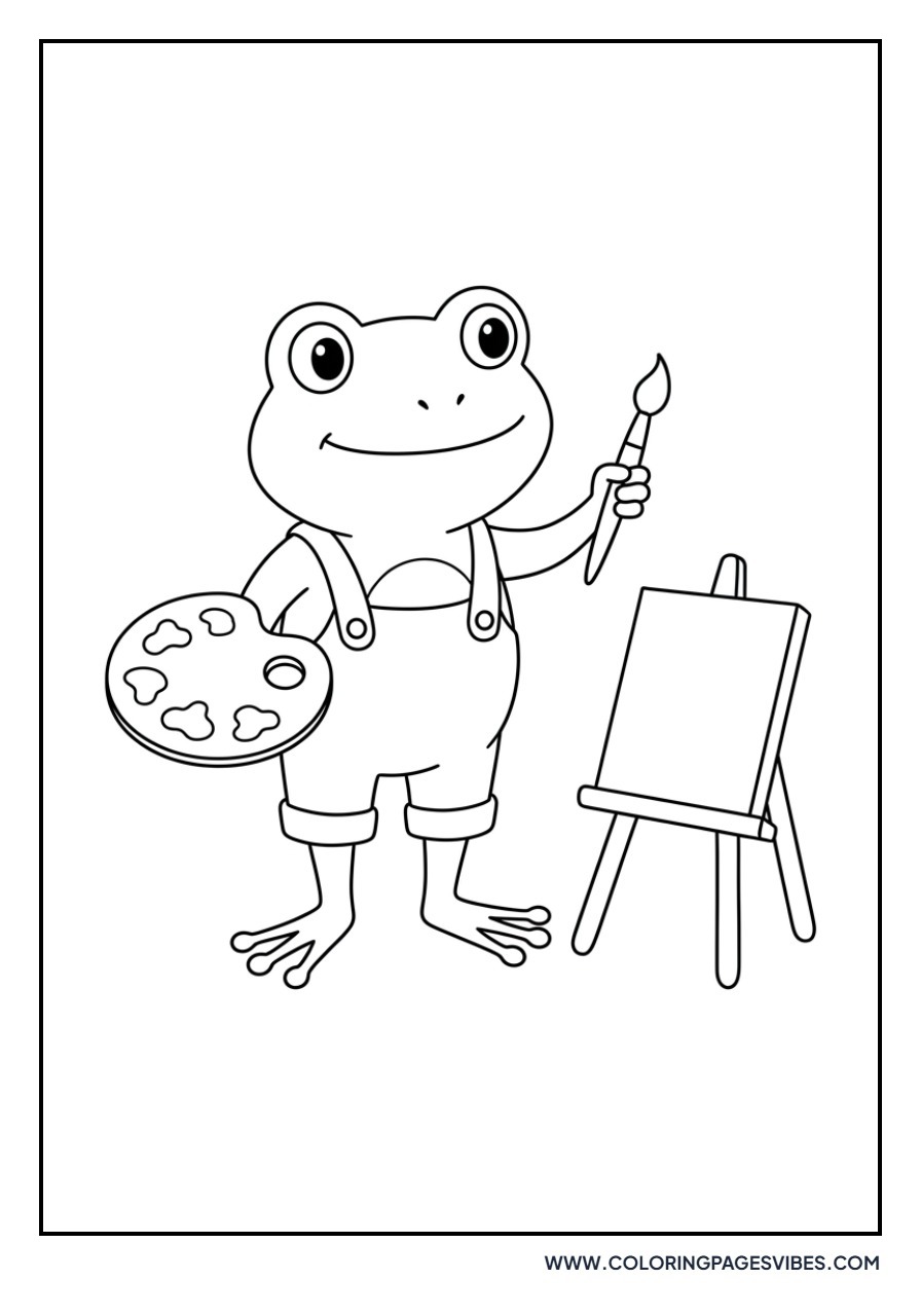 Artist Frog Painting