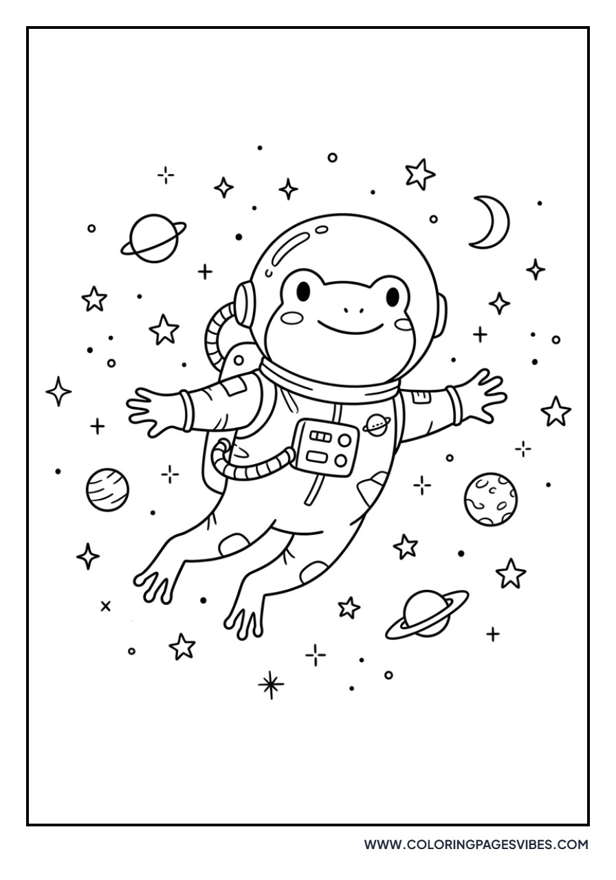 Astronaut Frog in Space