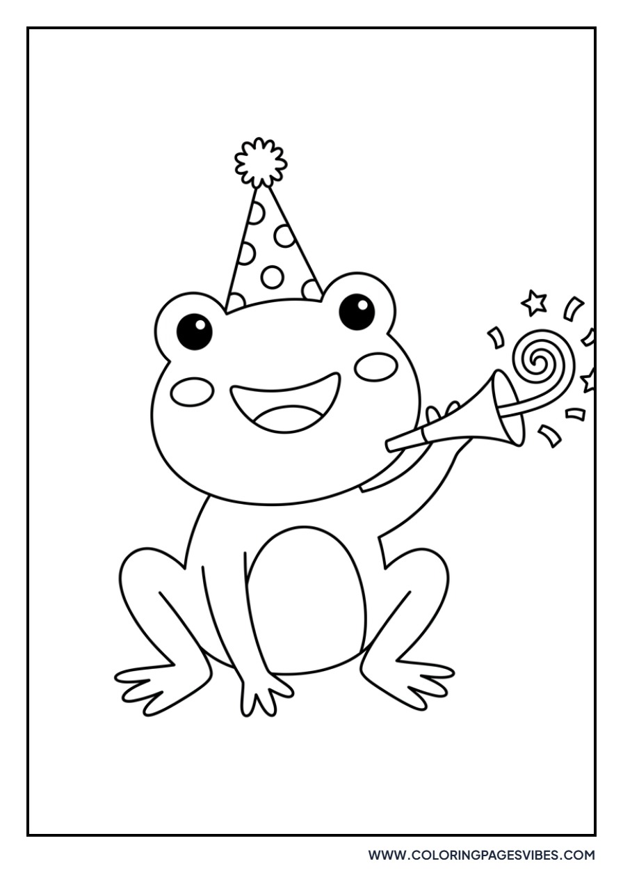 Birthday Frog with Hat