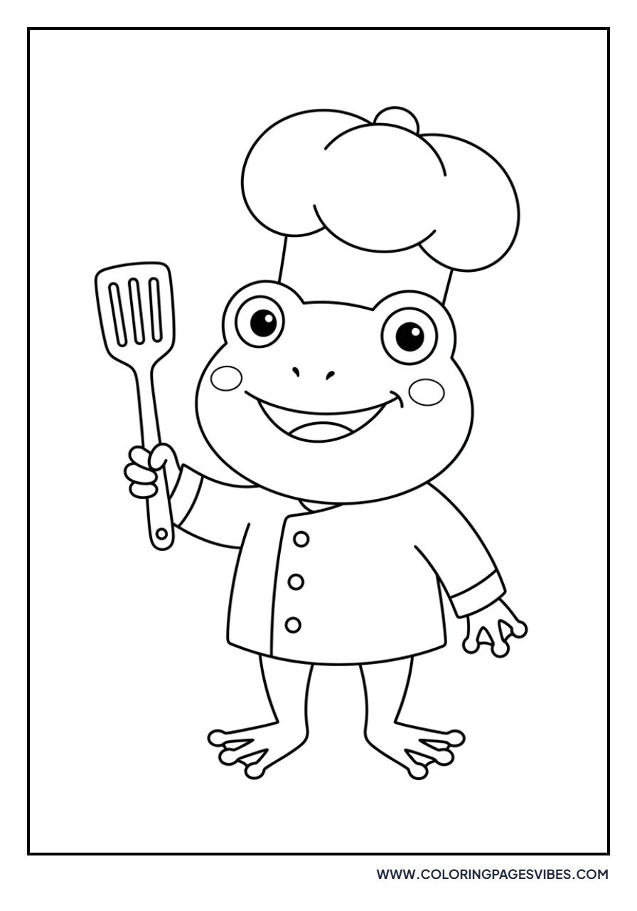 Chef Frog with Spatula