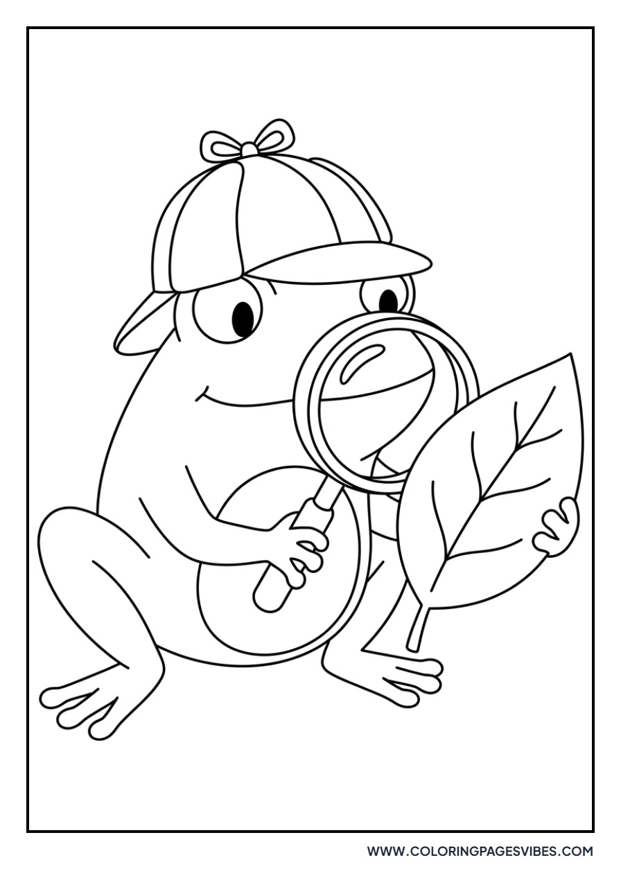 Detective Frog with Magnifying Glass
