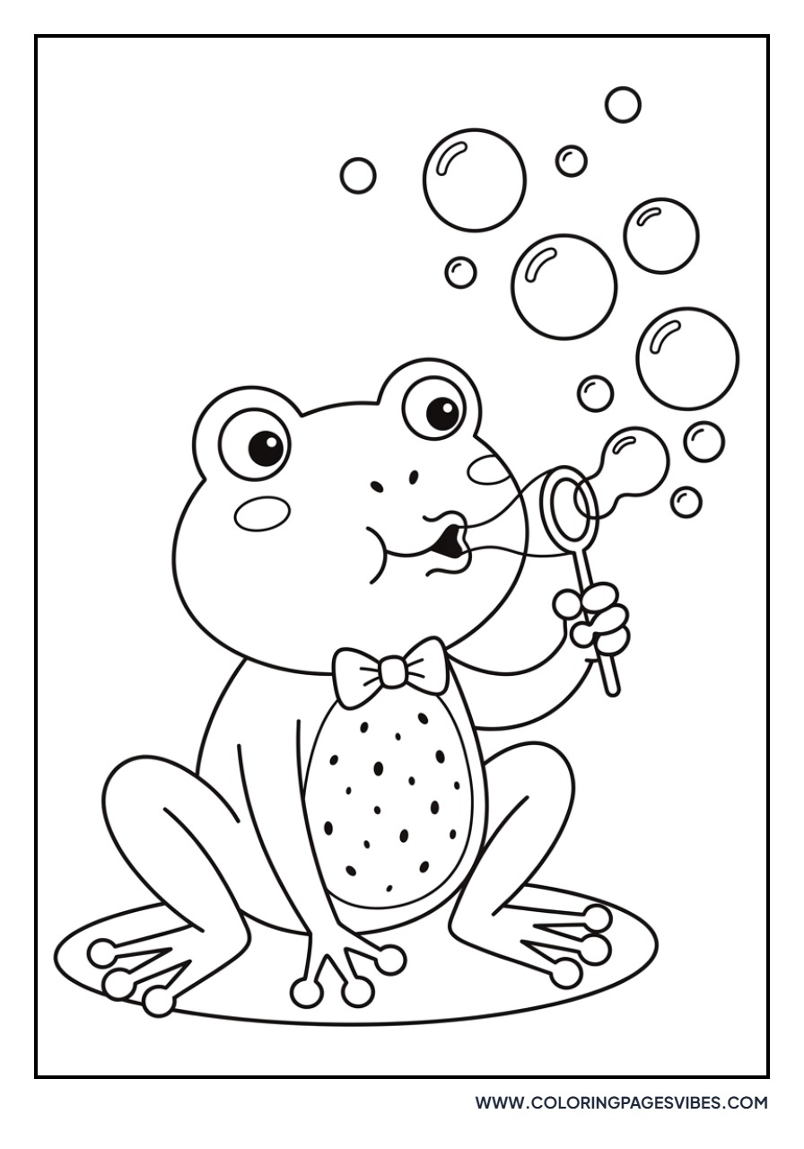 Frog Blowing Bubbles