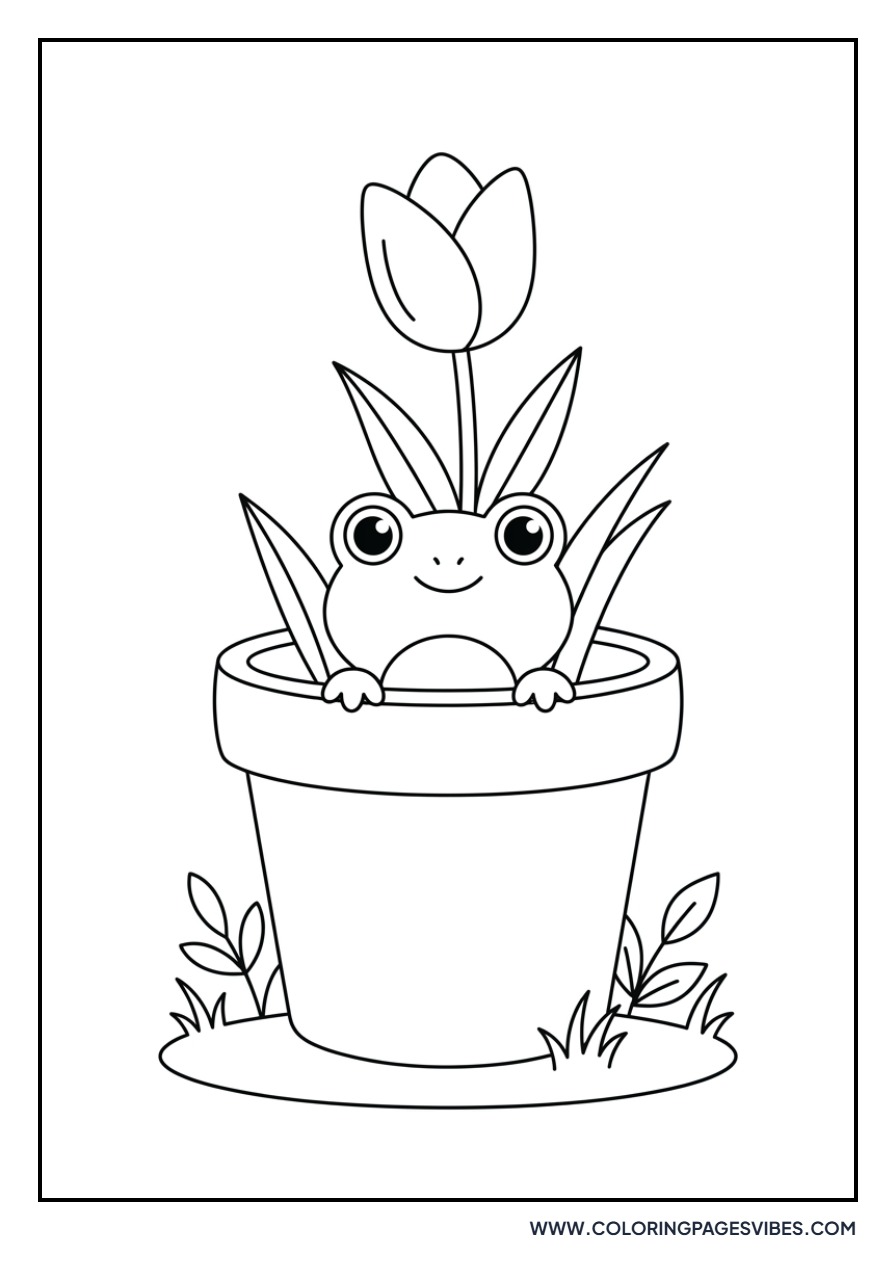 Frog in a Flower Pot