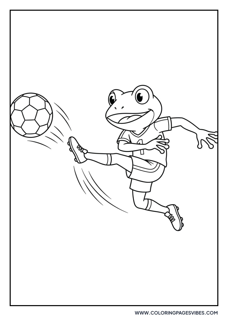 Frog Playing Soccer
