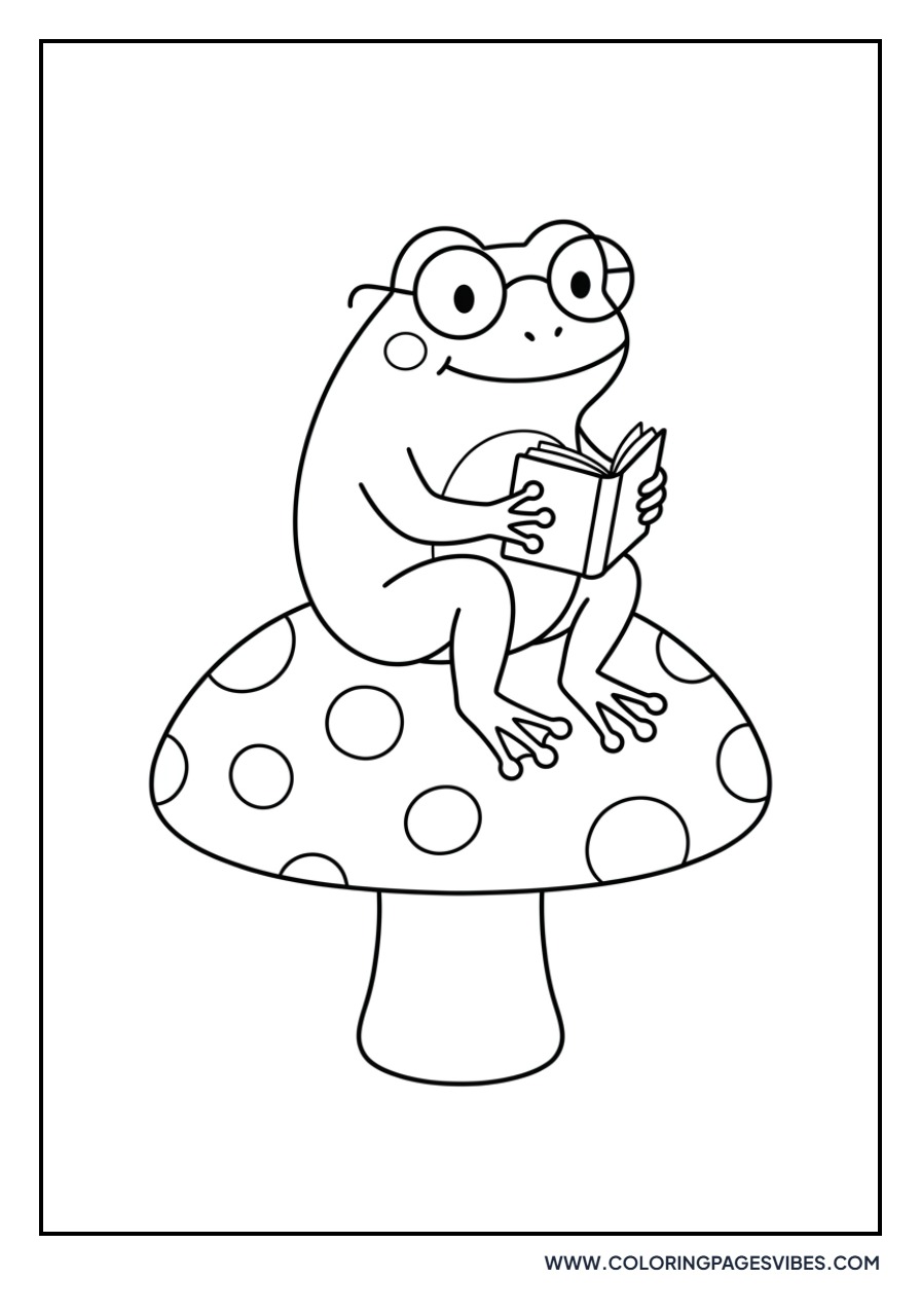 Frog Reading a Book