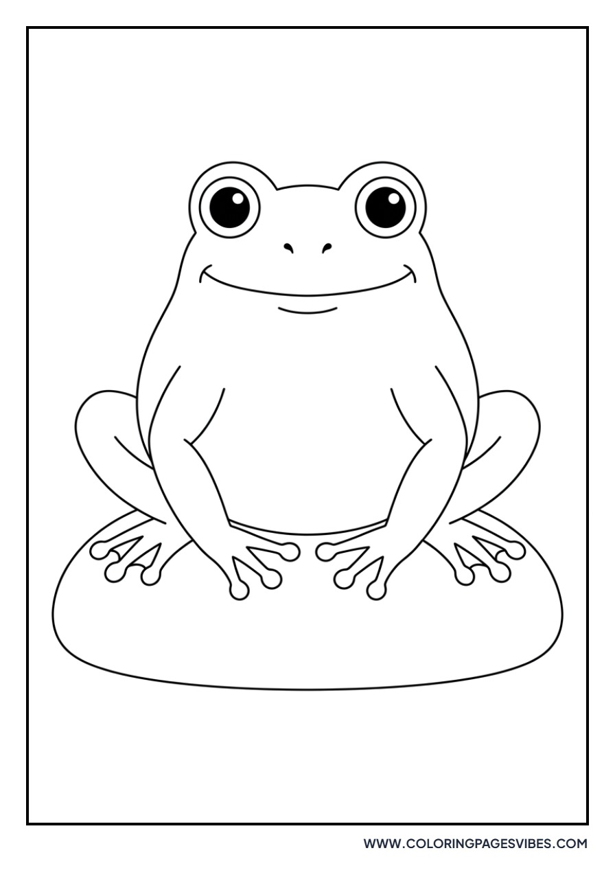 Frog Sitting on a Stone