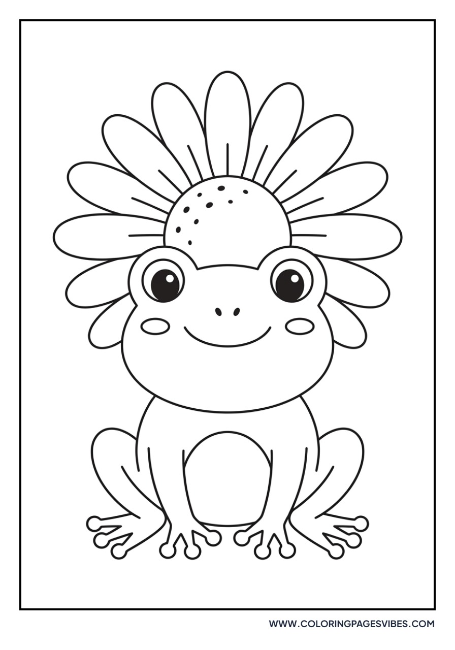 Frog with a Flower Hat