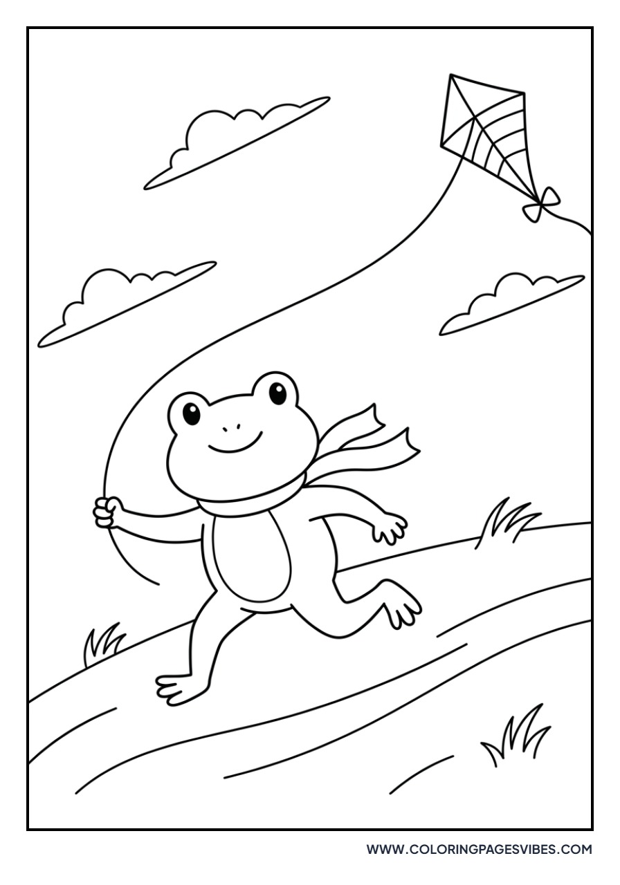 Frog with a Kite
