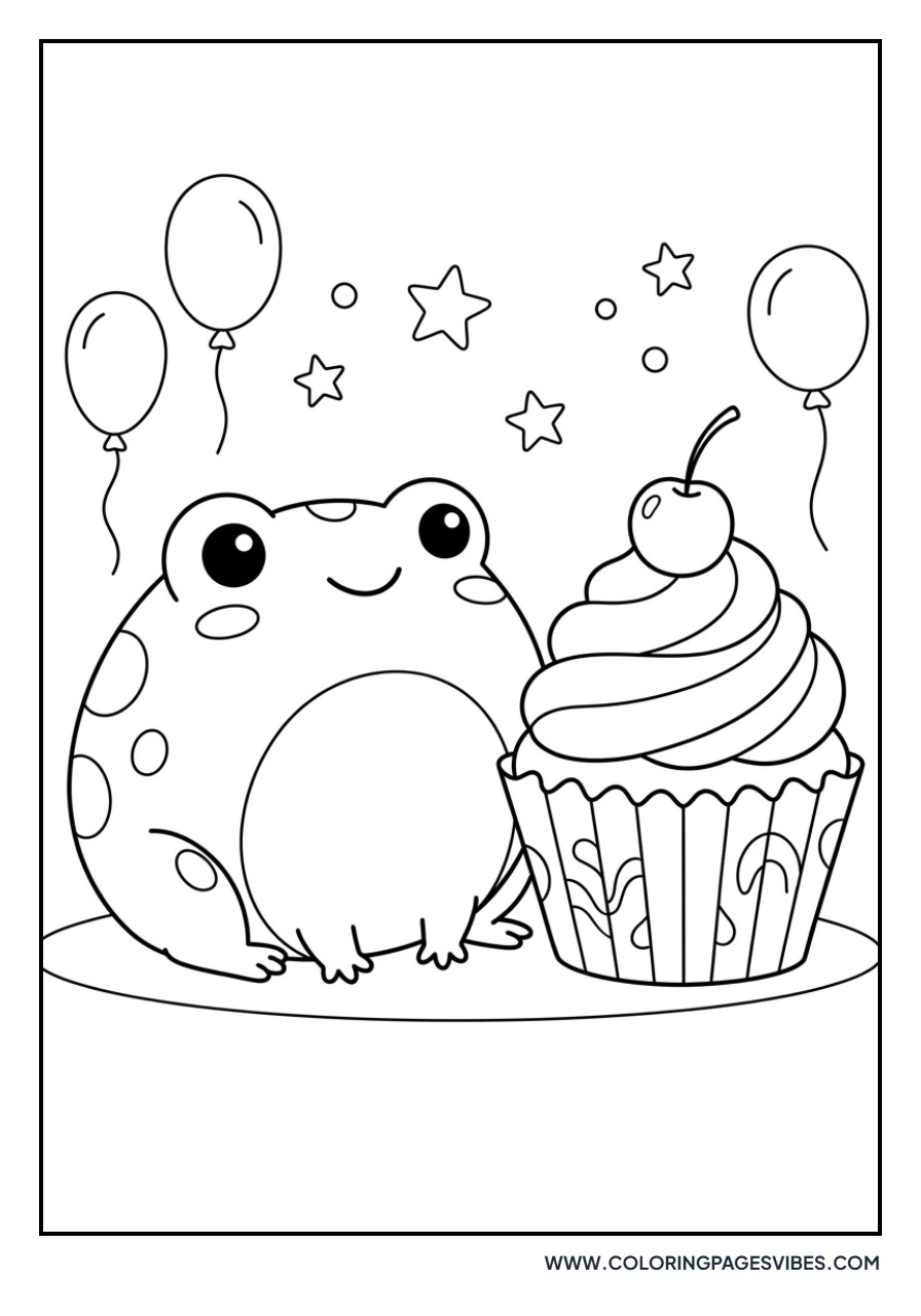 Frog with Cupcake