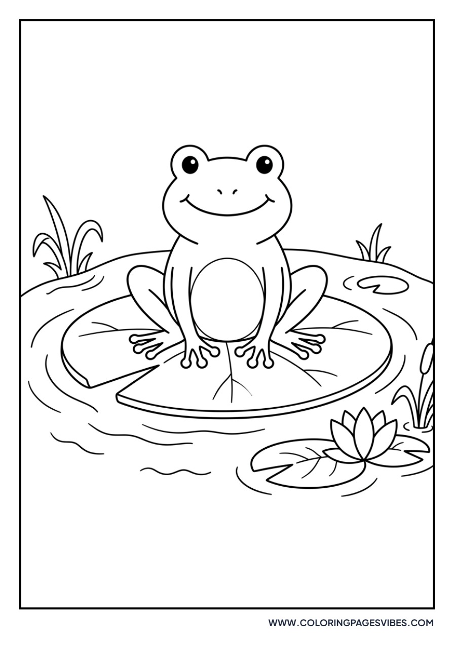 Happy Frog on Lily Pad