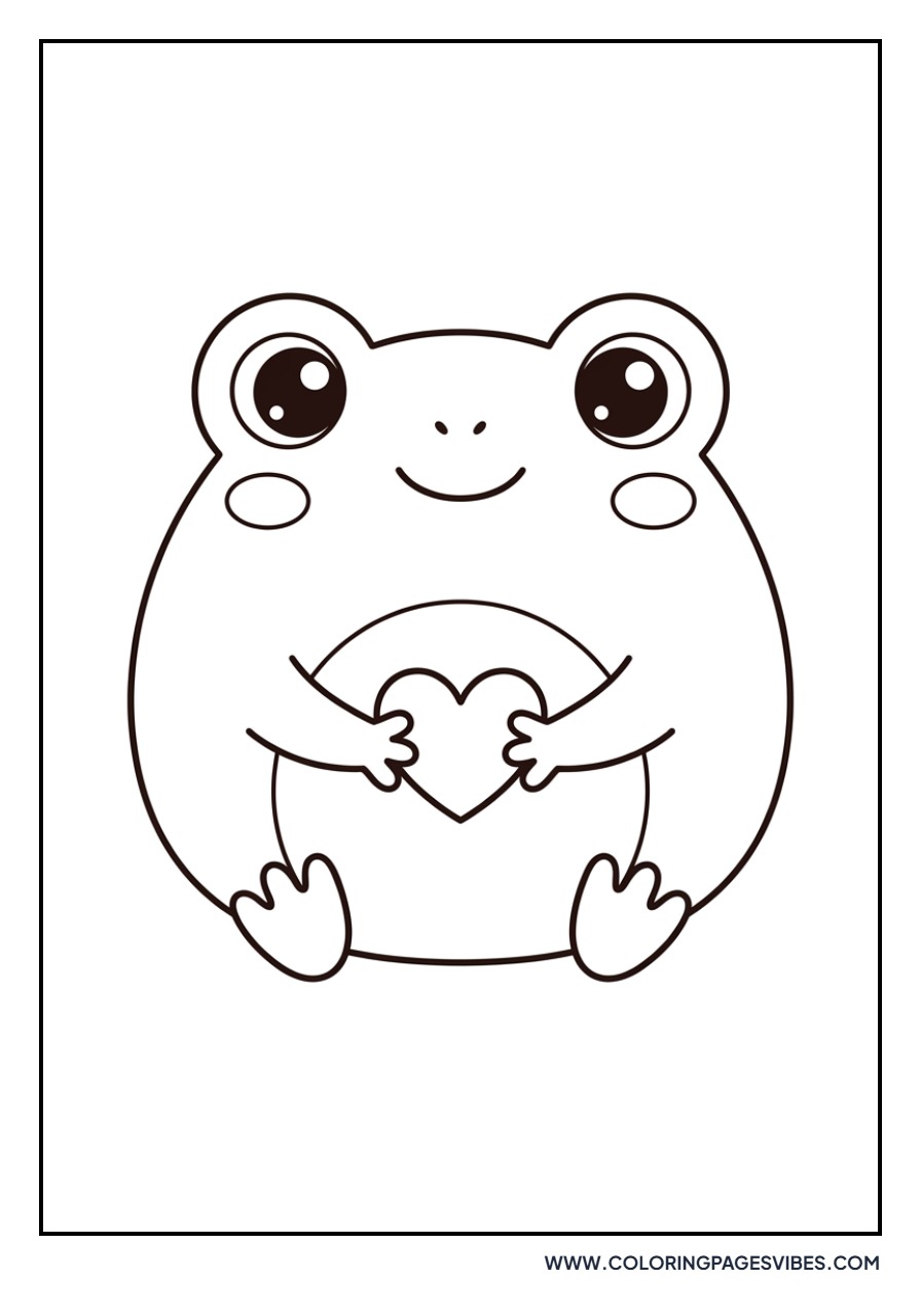 Kawaii Frog with Heart