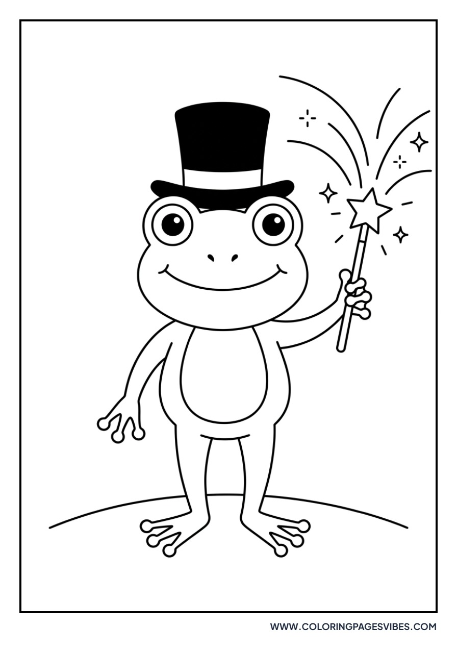 Magician Frog with Wand