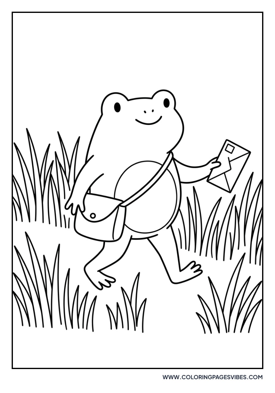 Mailman Frog with Letter