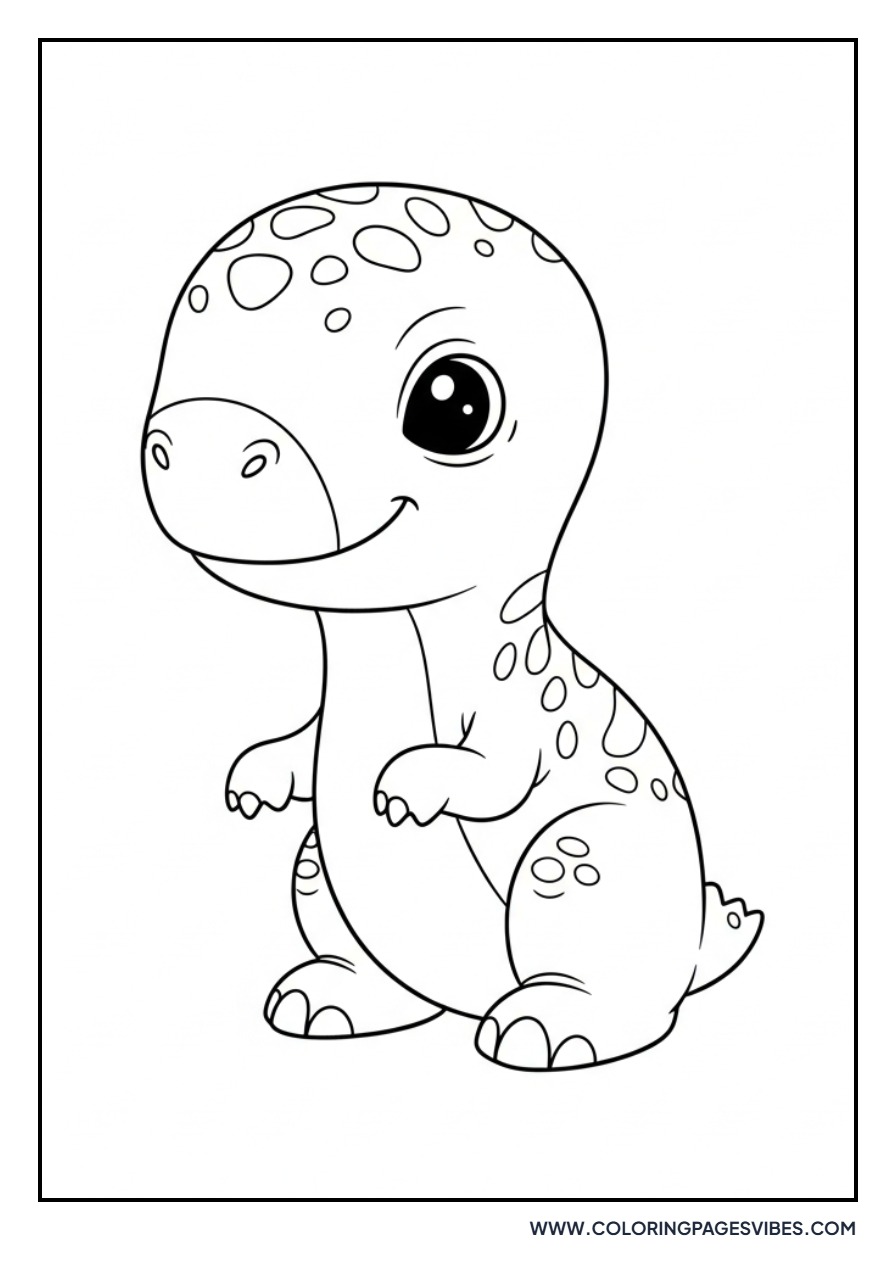 Cute Baby Giganotosaurus Smiling