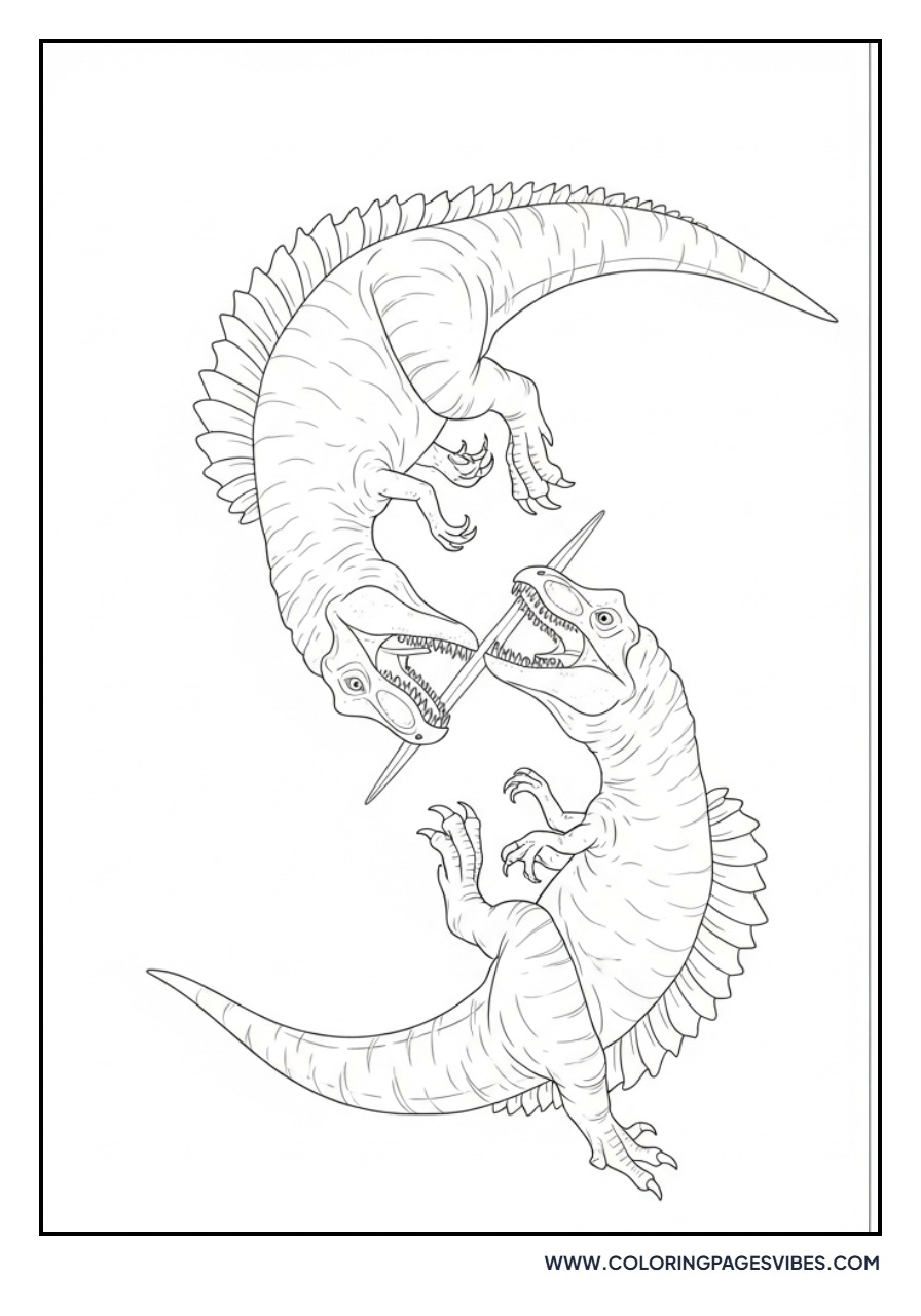 Giganotosaurus Fighting Another Dinosaur