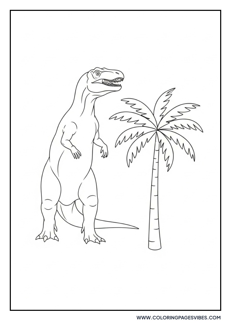 Giganotosaurus Near Palm Trees