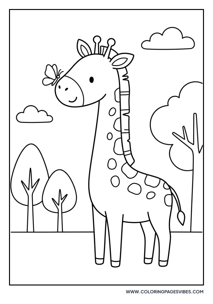 Giraffe and Butterfly