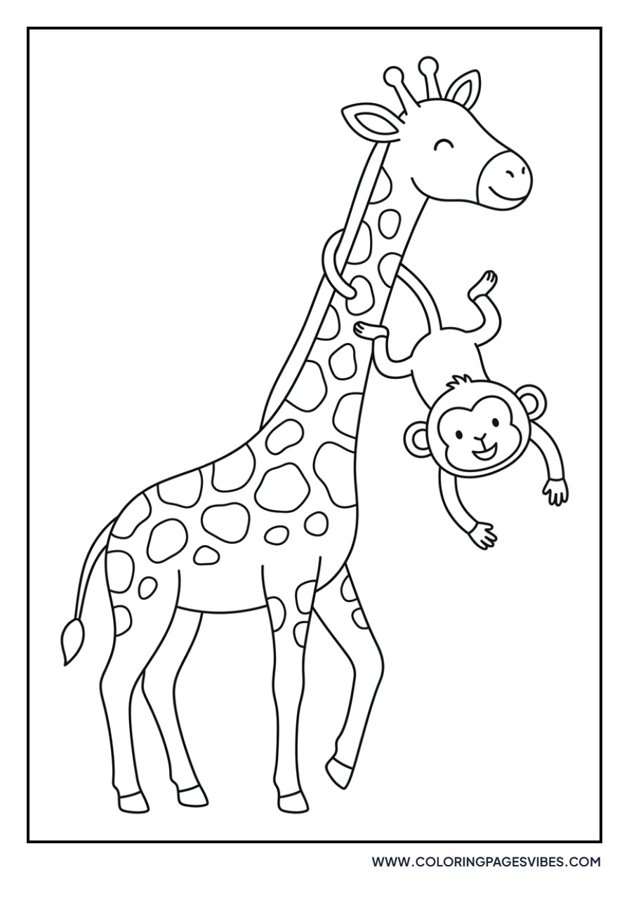Giraffe and Monkey Friend