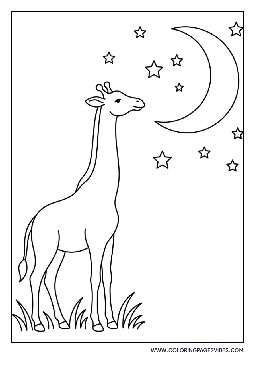 Giraffe and the Moon